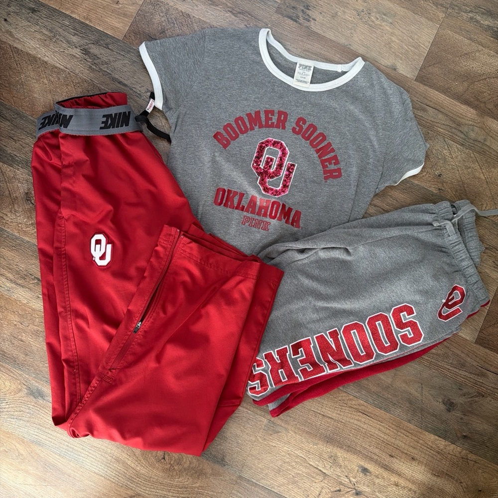 Nike Oklahoma Sooners Red and Gray Apparel Set